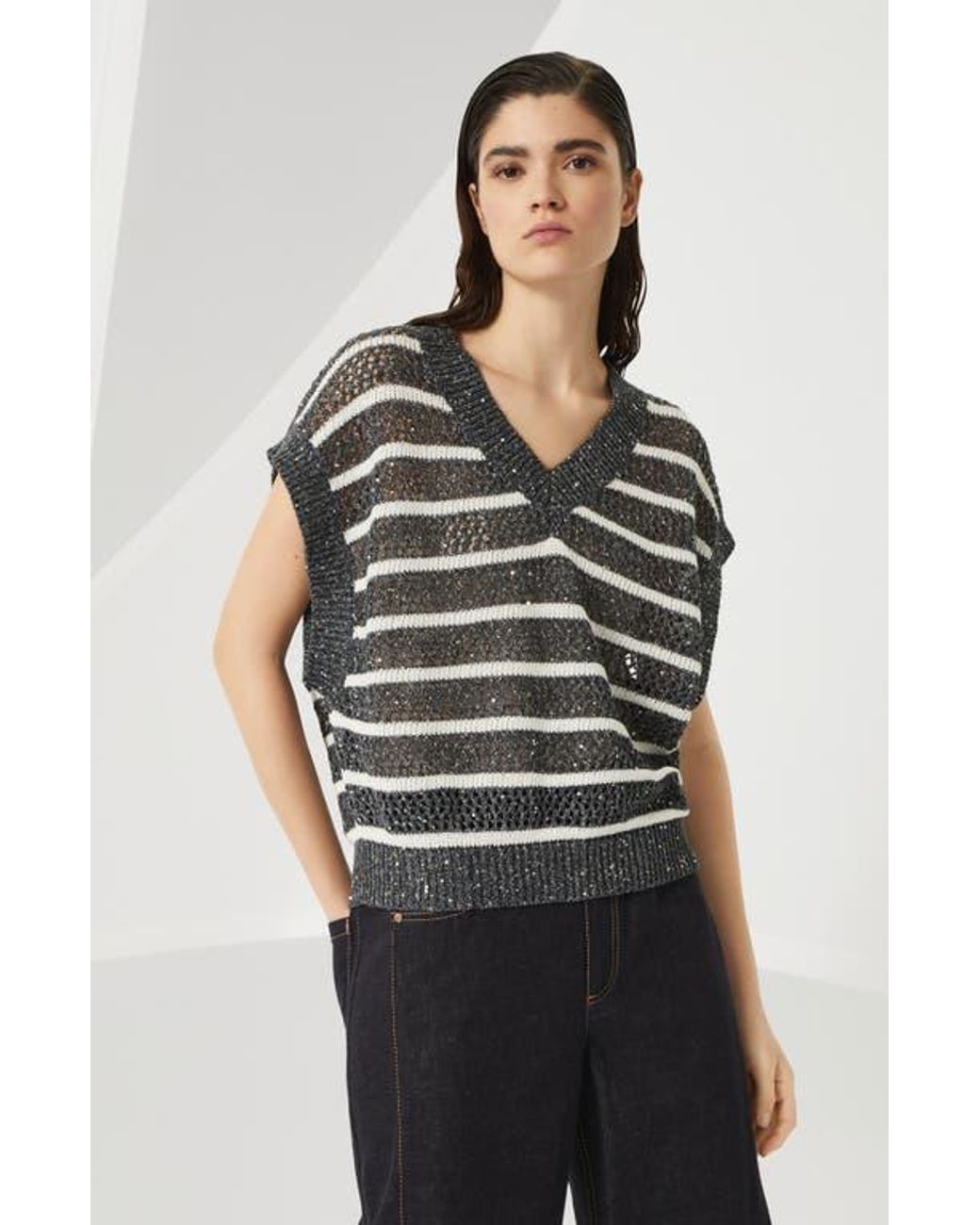 Brunello Cucinelli Dazzling T-Shirt in Black | Lyst