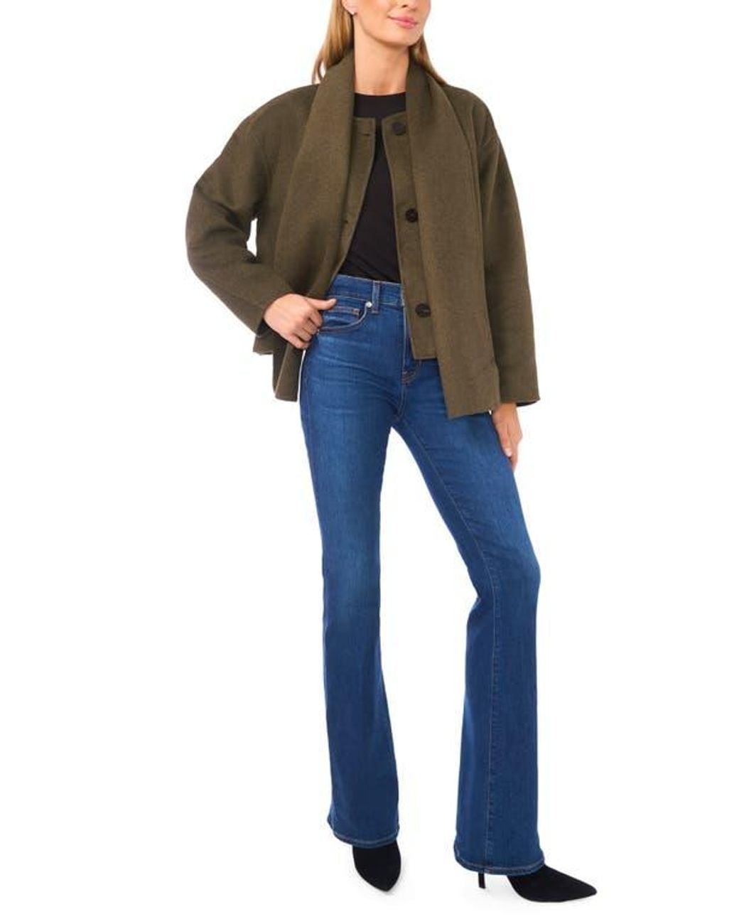 Halogen® Brown Scarf Jacket