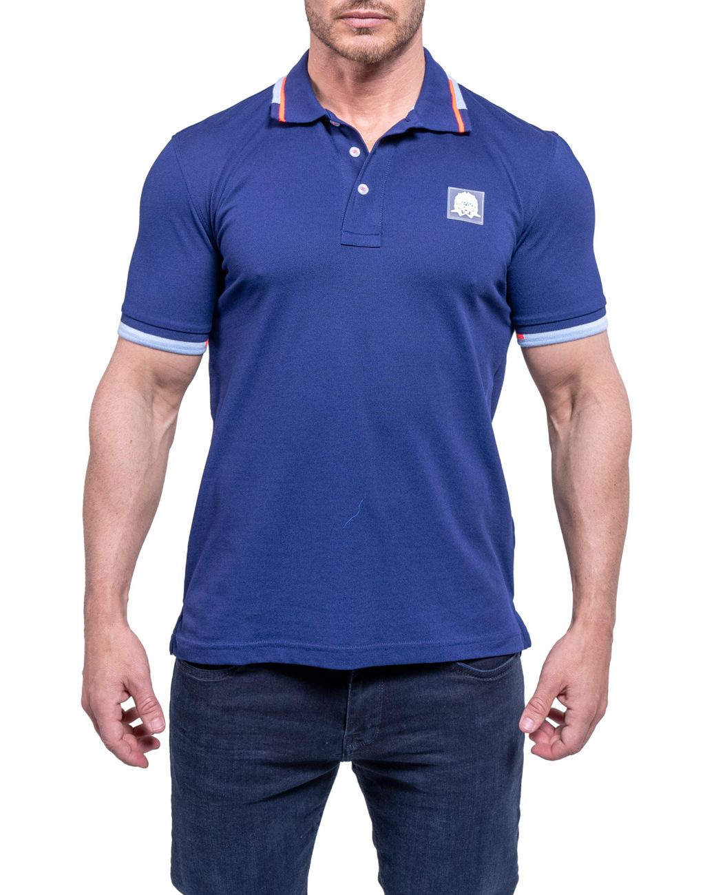 Maceoo Blue Tipemb42 Piqué Polo for men
