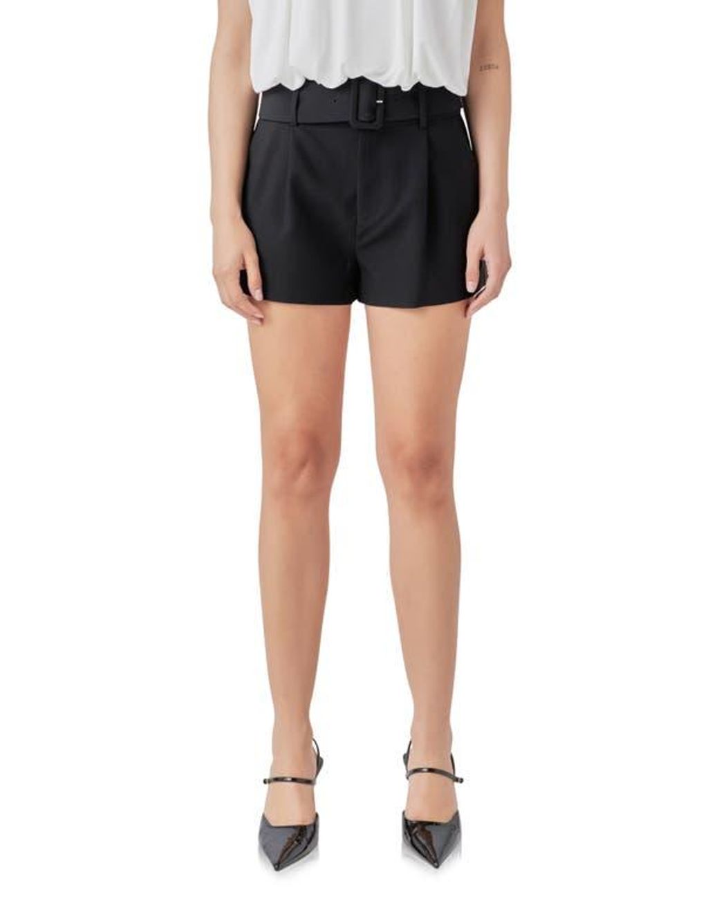 Endless Rose Black Belted Shorts
