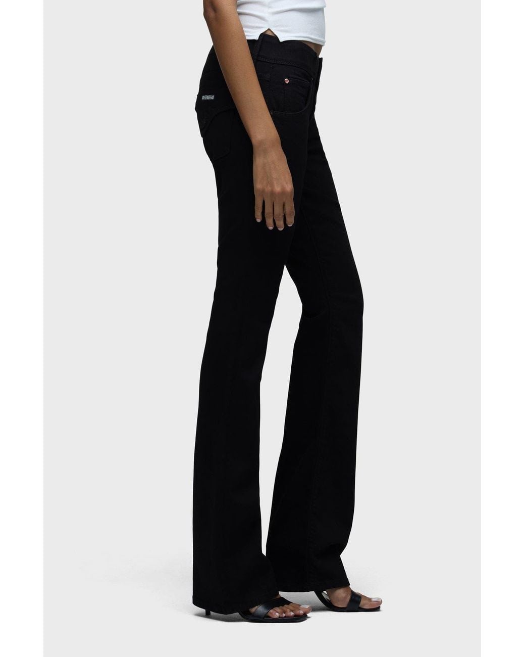 Hudson Black Beth Mid-Rise Baby Bootcut Jean