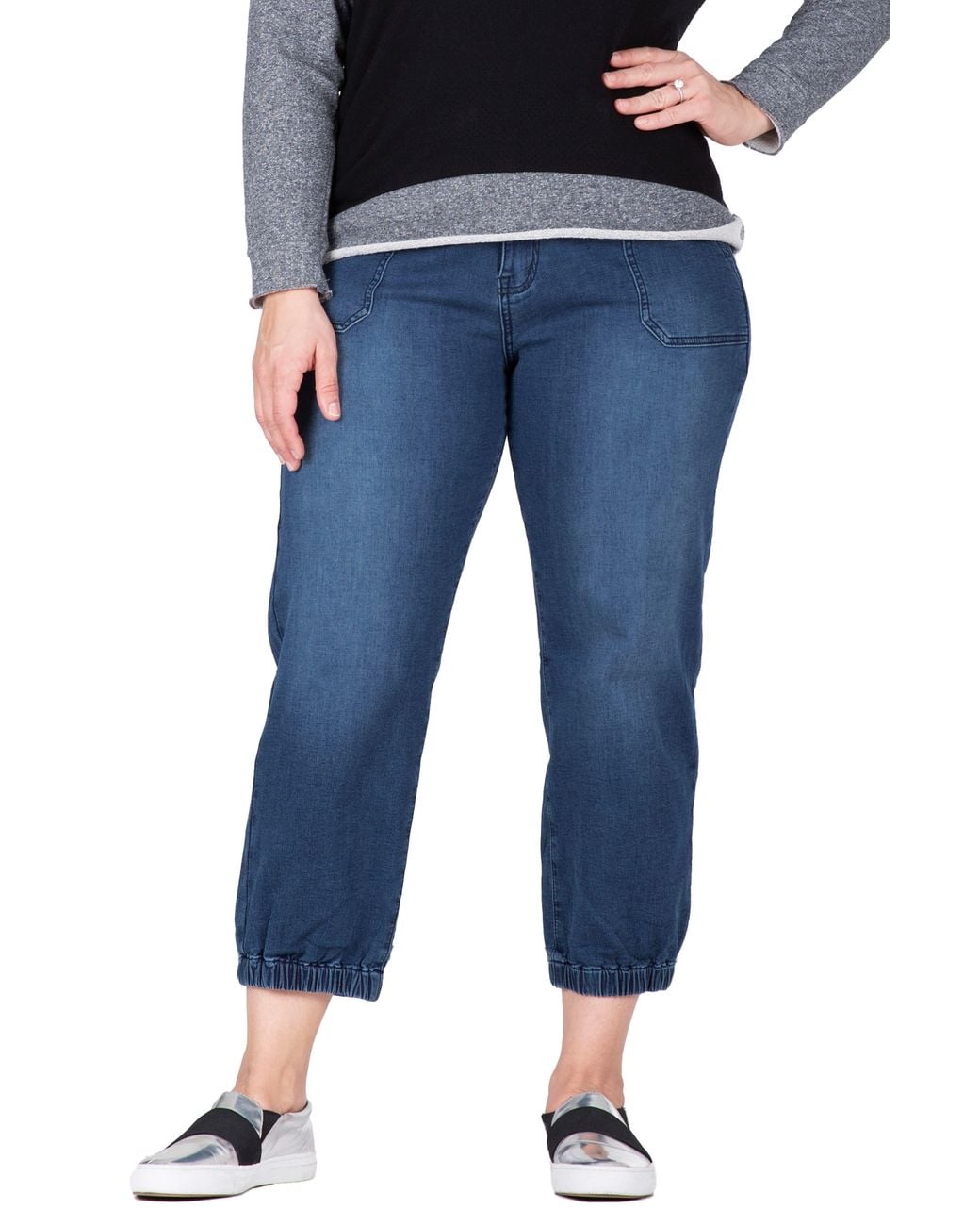 Standards & Practices Blue Crop Denim Joggers