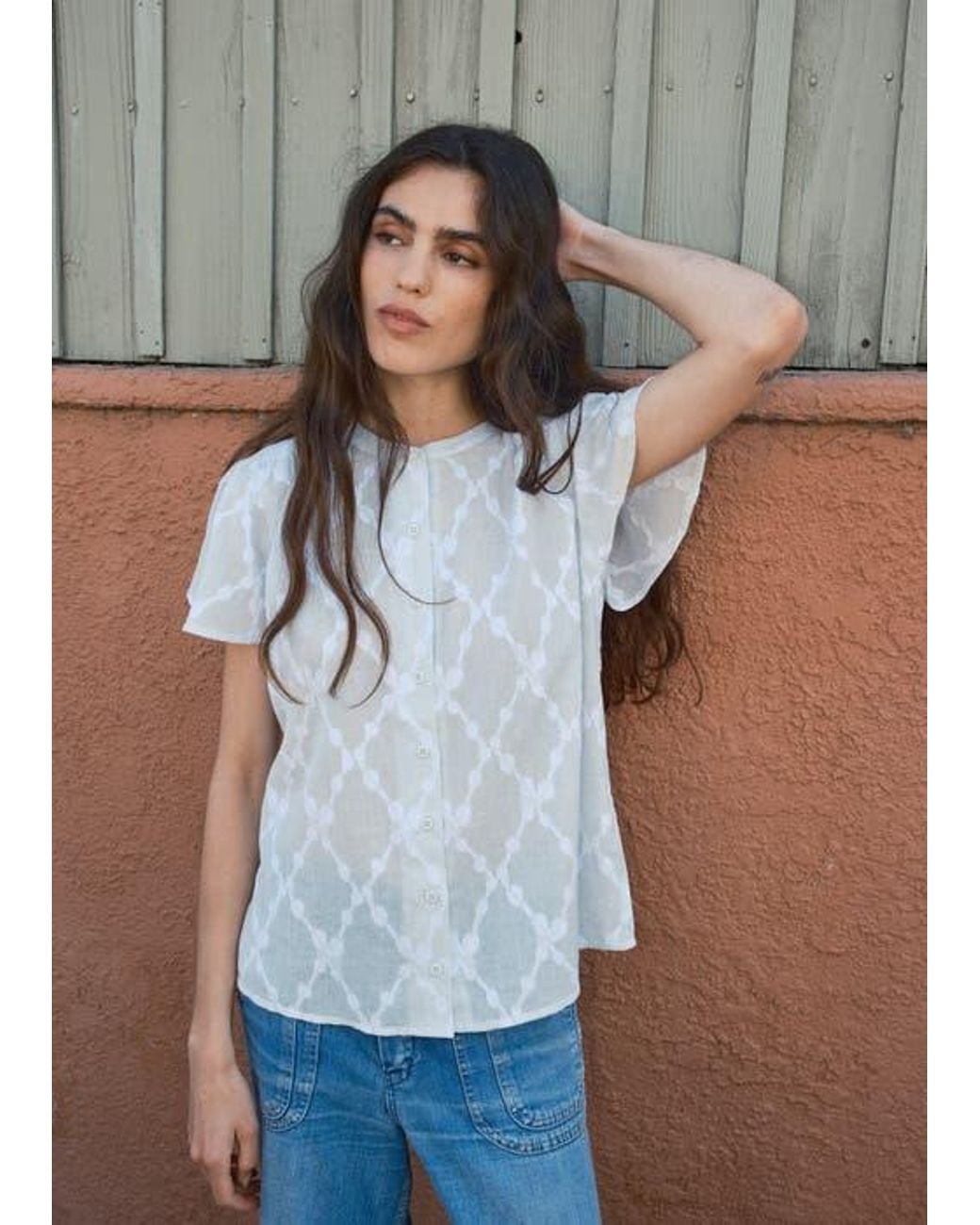 Ace & Jig Yellow Kenna Flutter Sleeve Blouse