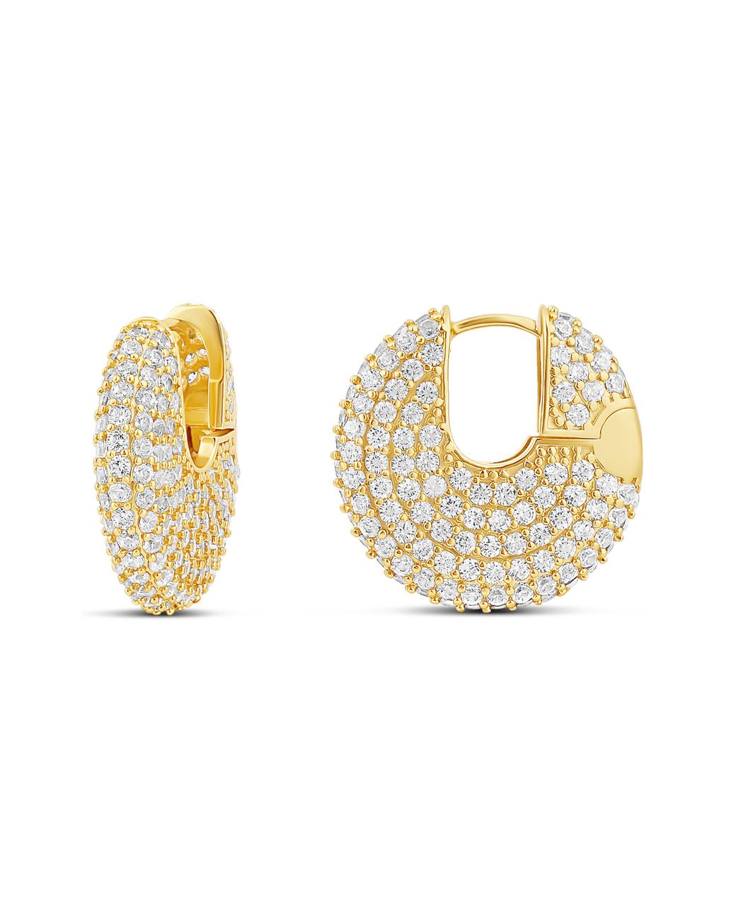 SHYMI Metallic Pavé Button Earrings