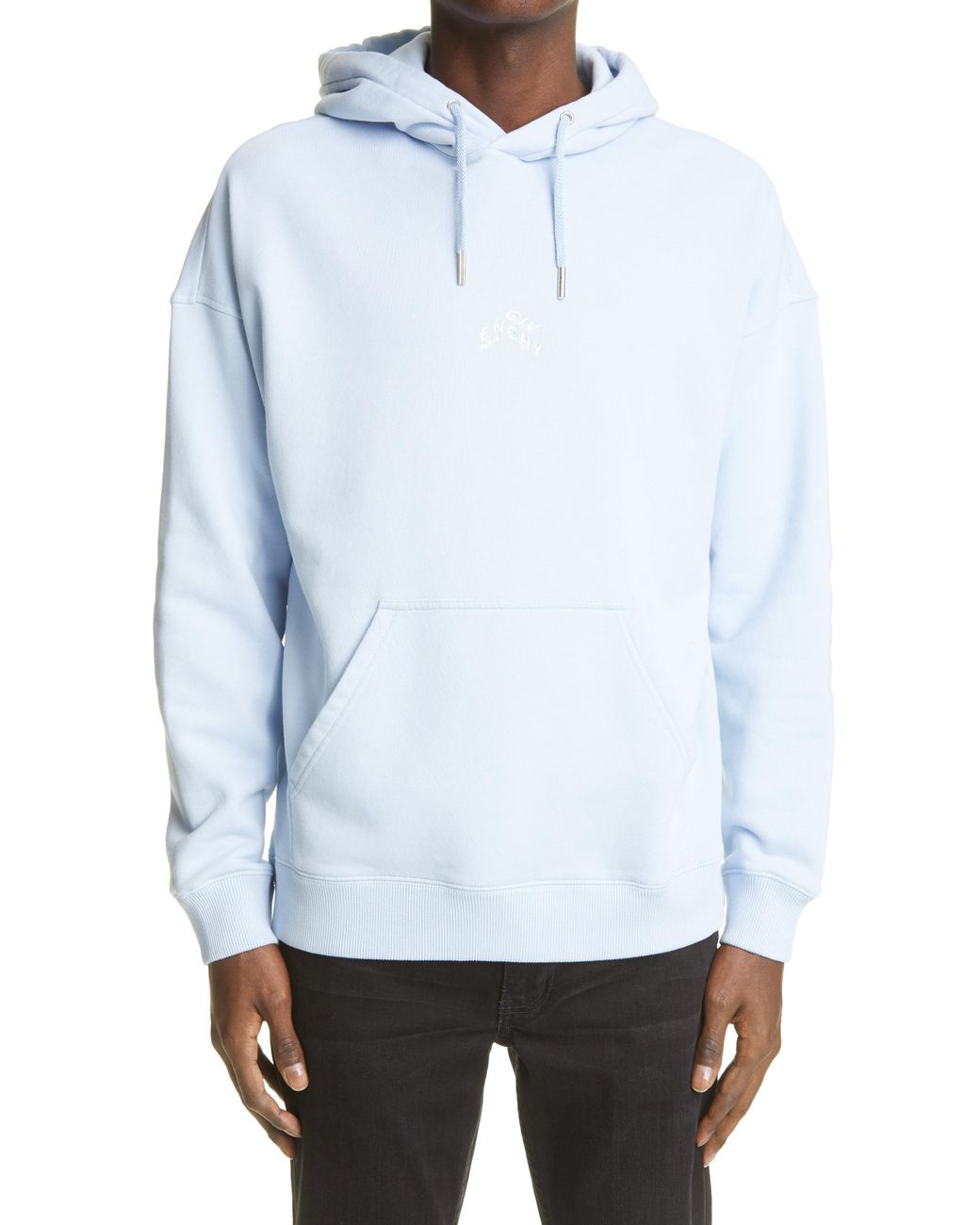 Givenchy Men's Refracted Logo Embroidered Hoodie in Baby Blue (Blue ...