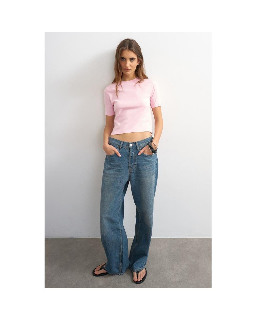 TOPSHOP Blue Shrunken Everyday Tee