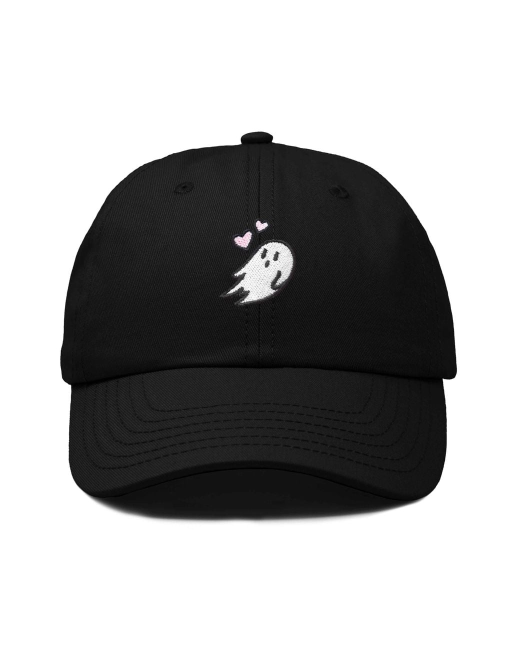Alix Black Heartly Ghost Embroidered Cap