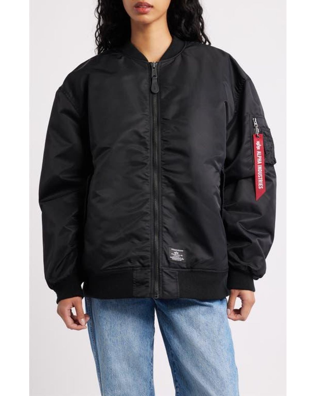 Alpha Industries Black Ma-1 Oversize Flight Jacket
