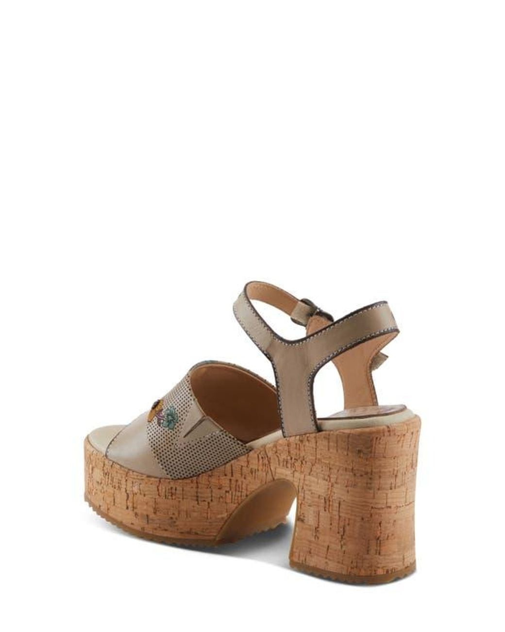 Spring Step Brown Halena Platform Sandal