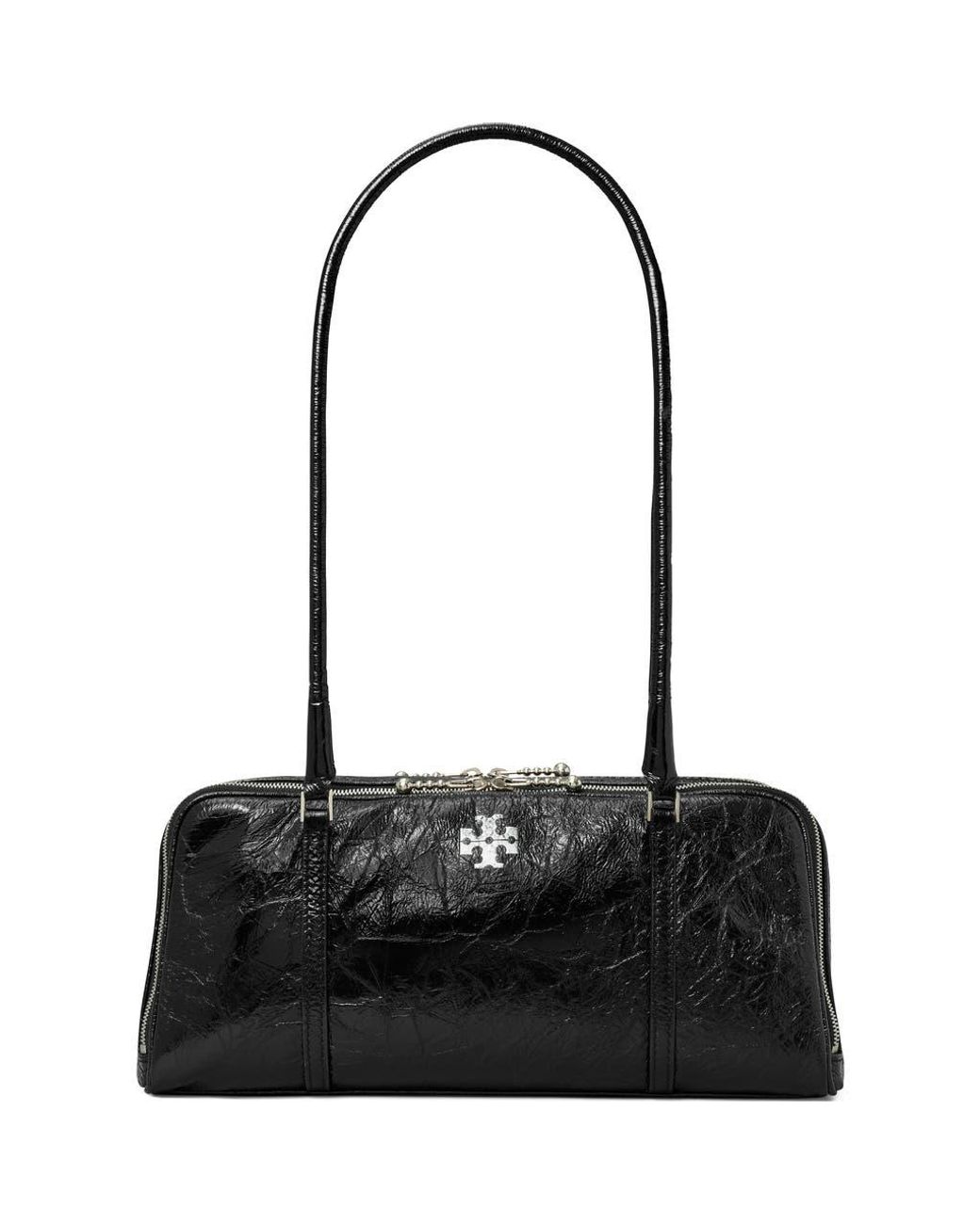 Tory Burch T Monogram Small Metallic Marshmallow Satchel in