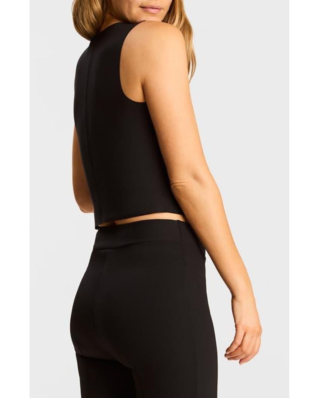 Commando Black Ceo Scuba Knit V-Neck Shell