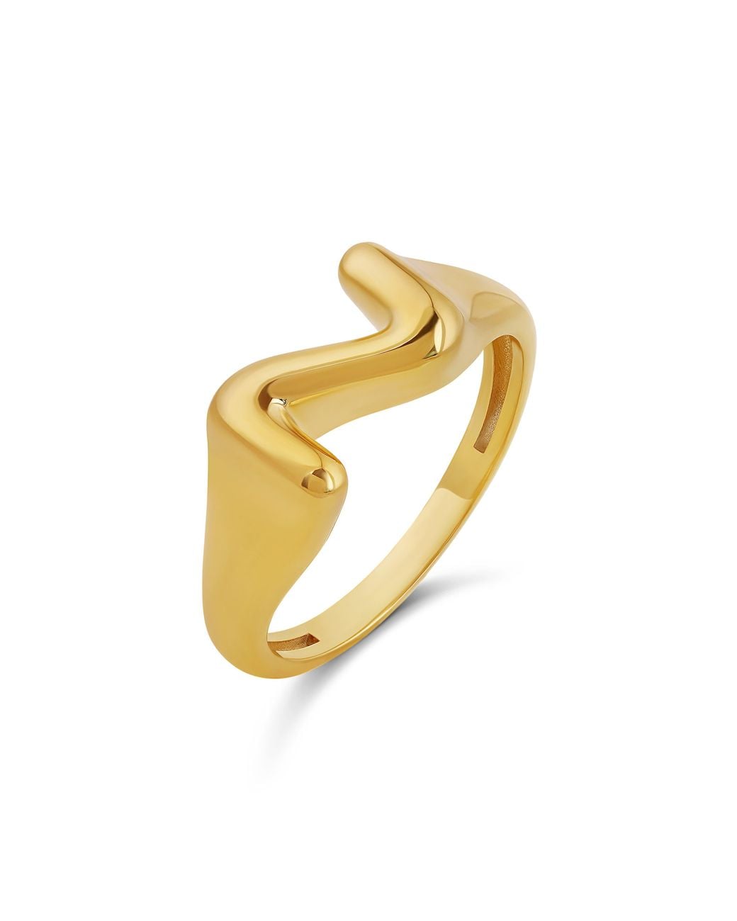 SHYMI Metallic Bubble Letter Initial Ring