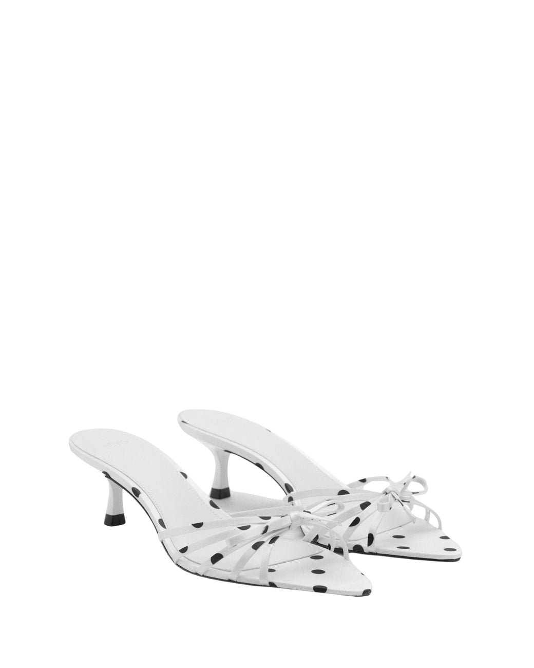 Mango White Polka Dot Strap Sandal