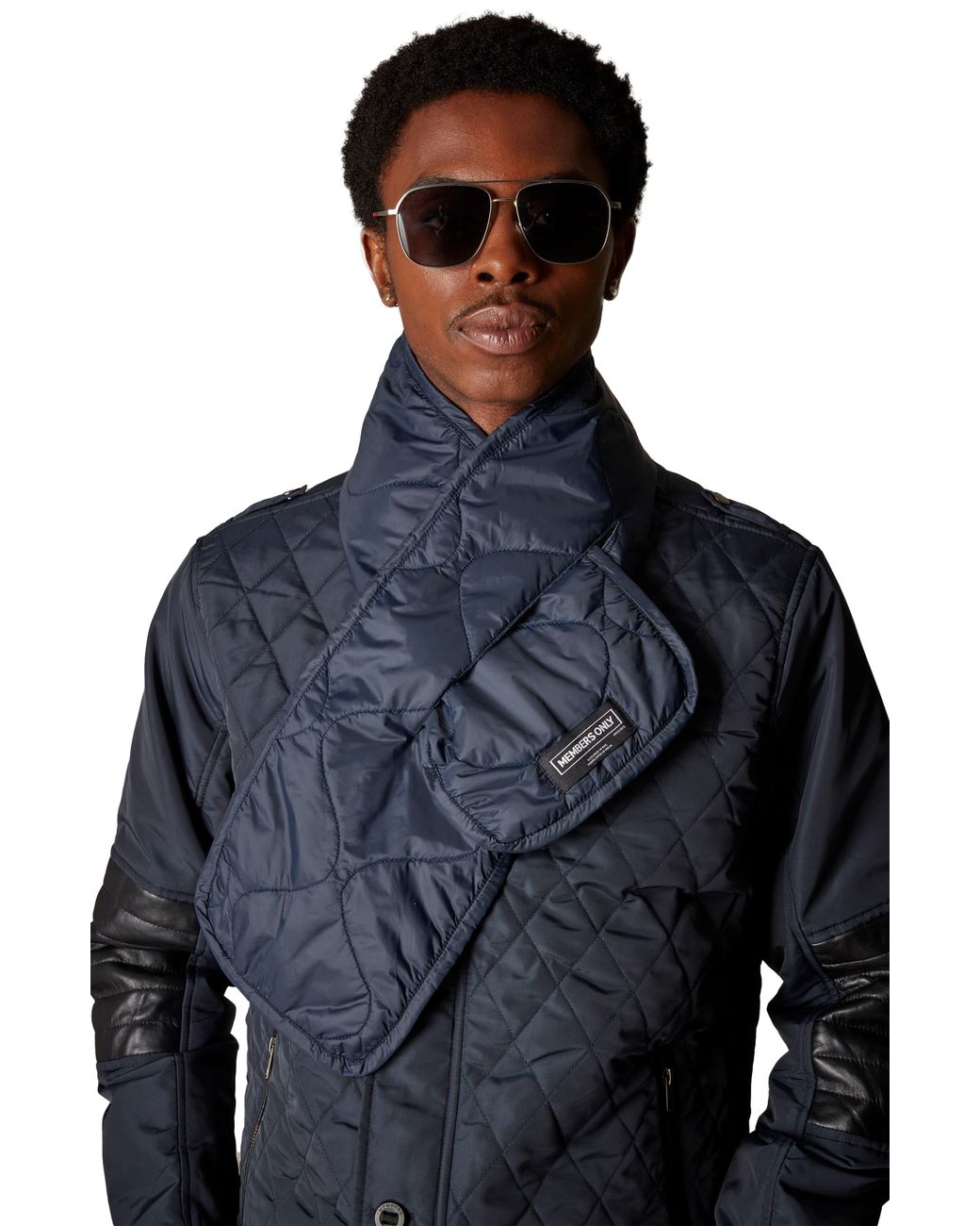 Members Only Blue Quilted Scarf
