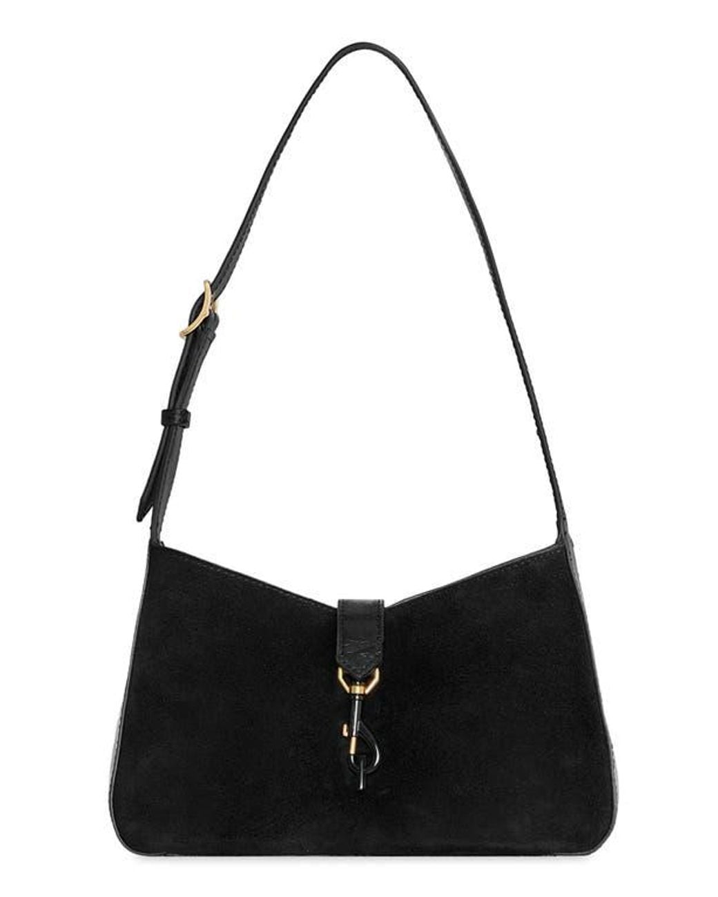 Rebecca Minkoff Black Small Megan Suede Shoulder Bag