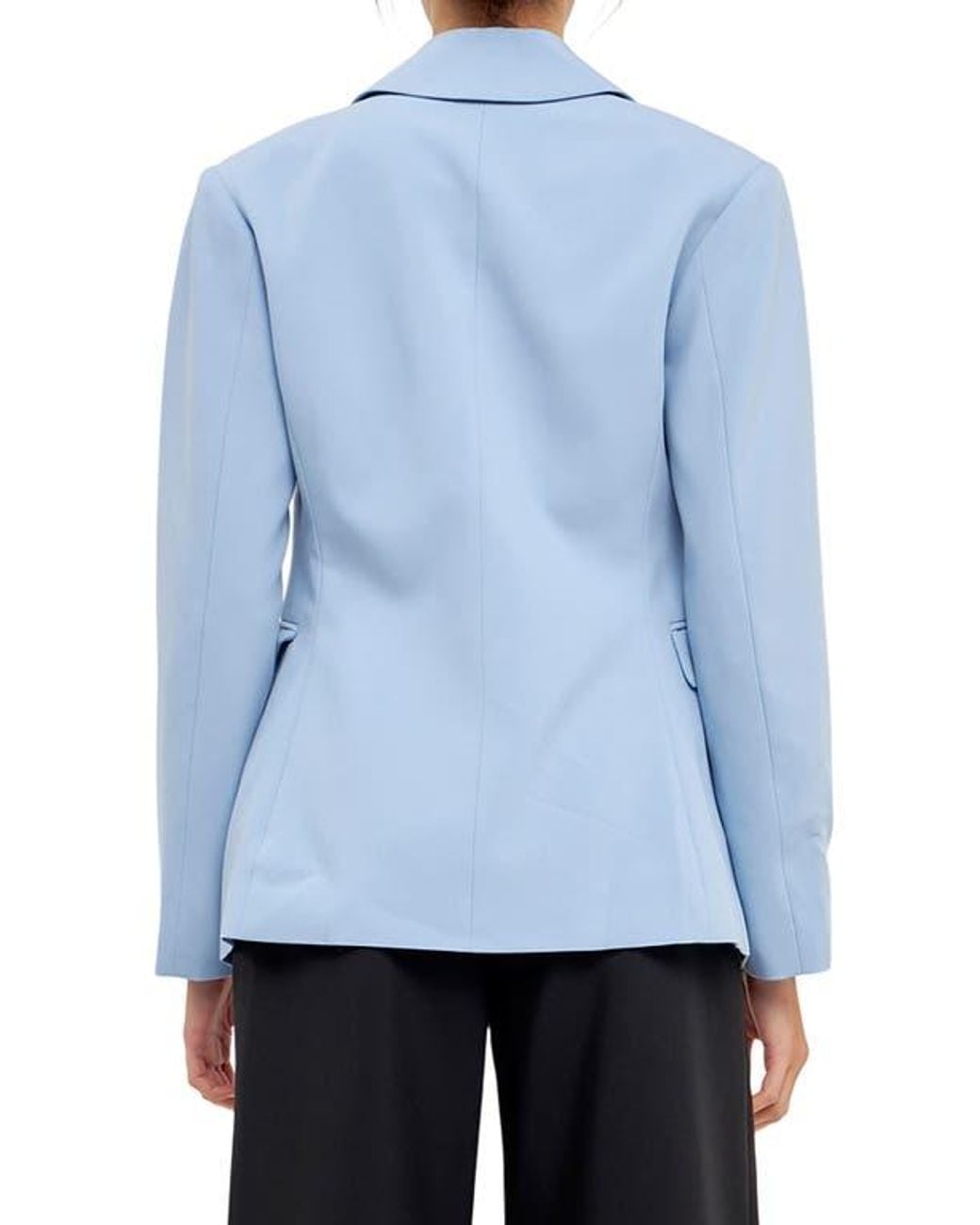 Grey Lab Blue One-Button Blazer