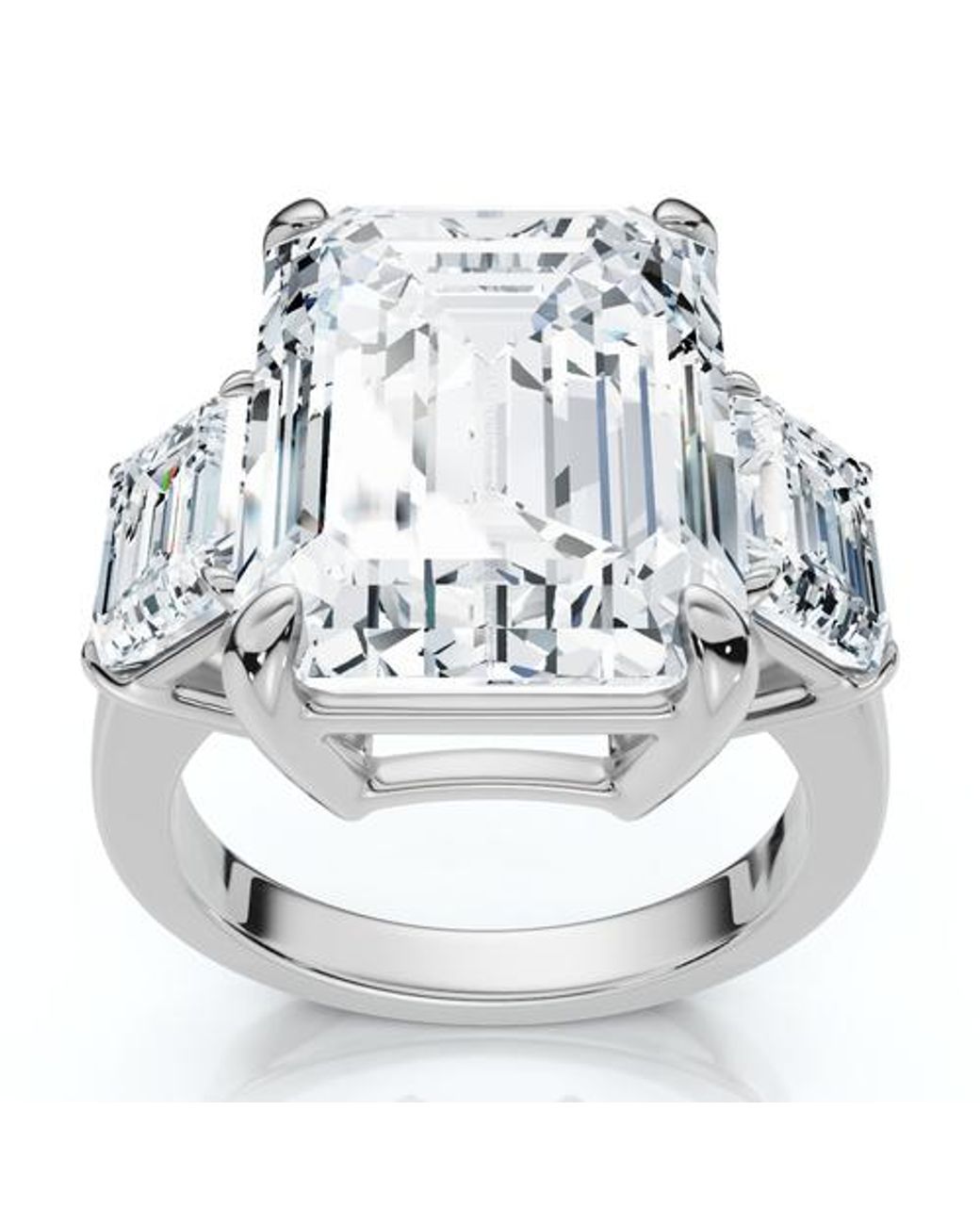 Bliss Diamond Certified 12Ct Emerald Cut Diamond Engagement Ring 14K ...
