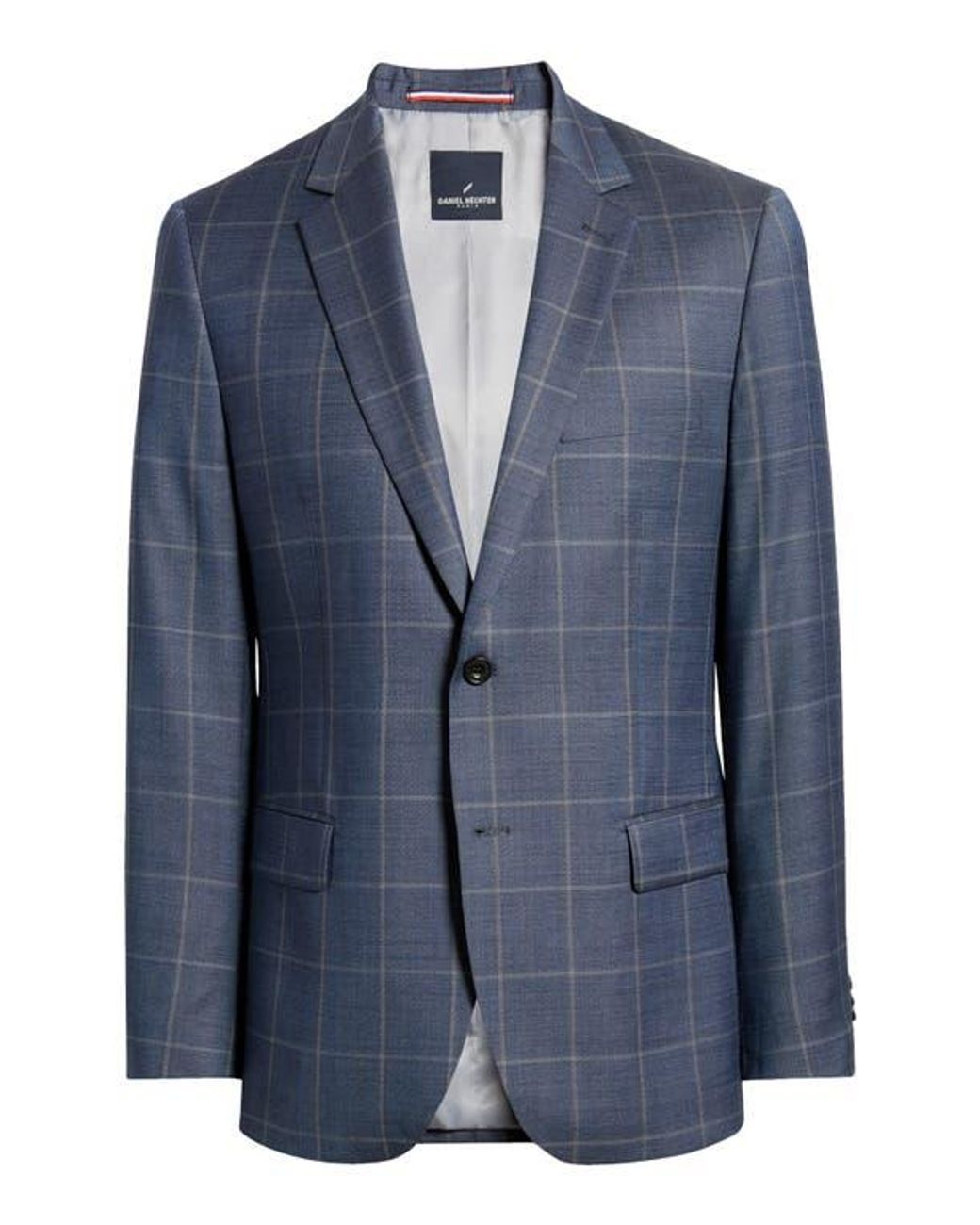 Daniel Hechter Blue Windowpane Check Wool Blazer for men