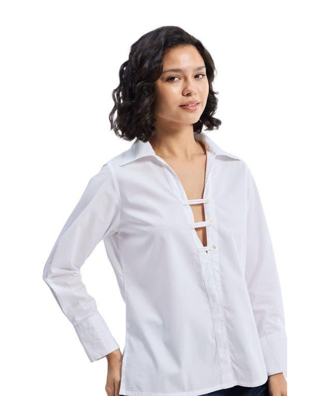 REISTOR Crisp Details Button-Down Shirt in White | Lyst