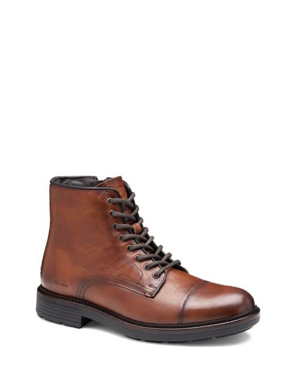 Johnston & Murphy Brown Latham Cap Toe Combat Boot for men