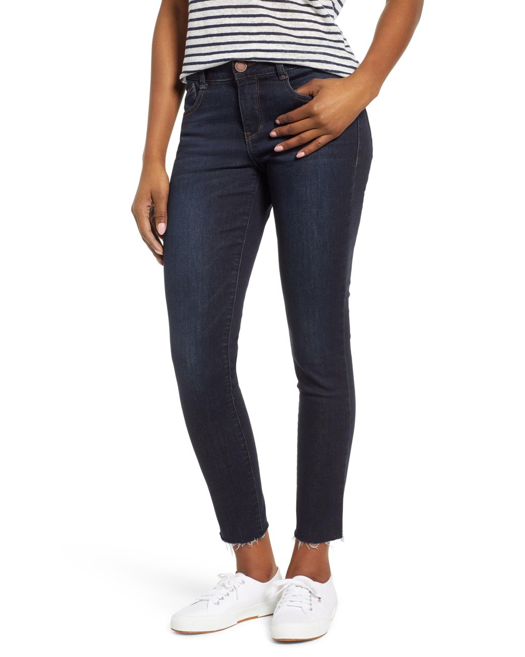 Wit & Wisdom Blue Raw Hem Skinny Jeans