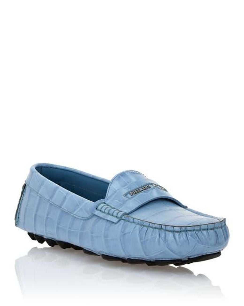 Philipp Plein Blue Moccasins Driver Cocco