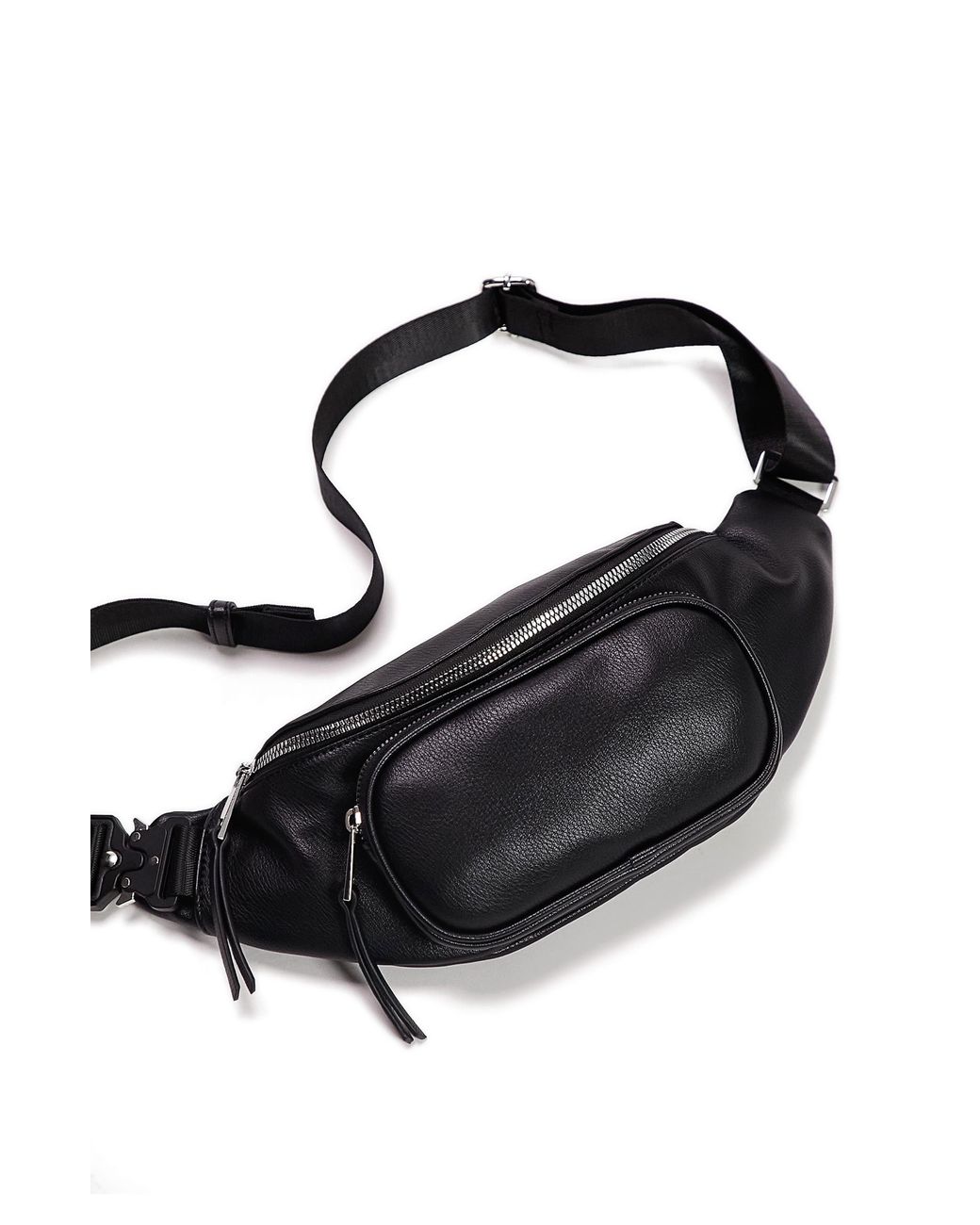 TOPSHOP Beck Faux Leather Belt Bag in Black | Lyst