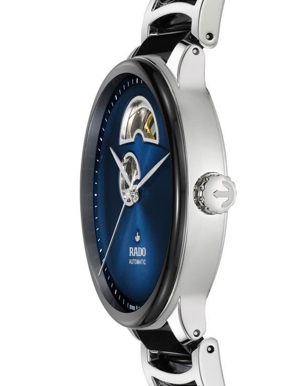 Rado Black Centrix Open Heart Automatic Ceramic Bracelet Watch, 39.5Mm for men