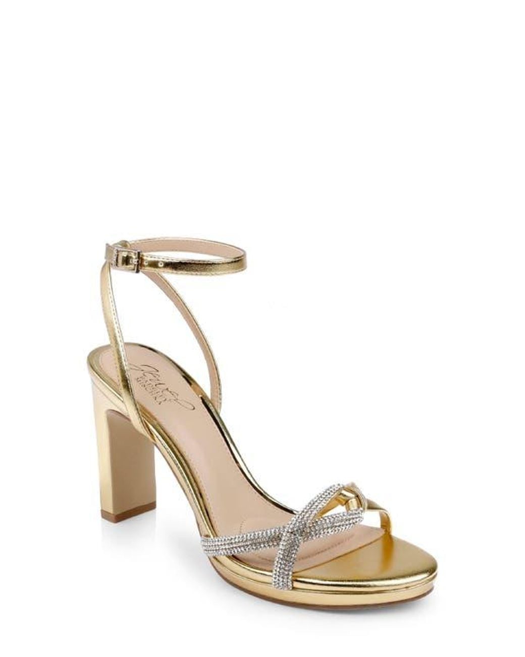 Badgley Mischka Metallic Fila Ankle Strap Platform Sandal