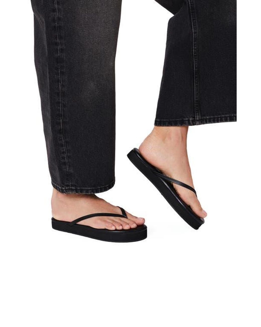 TKEES Lily Platform Flip Flop in Black | Lyst