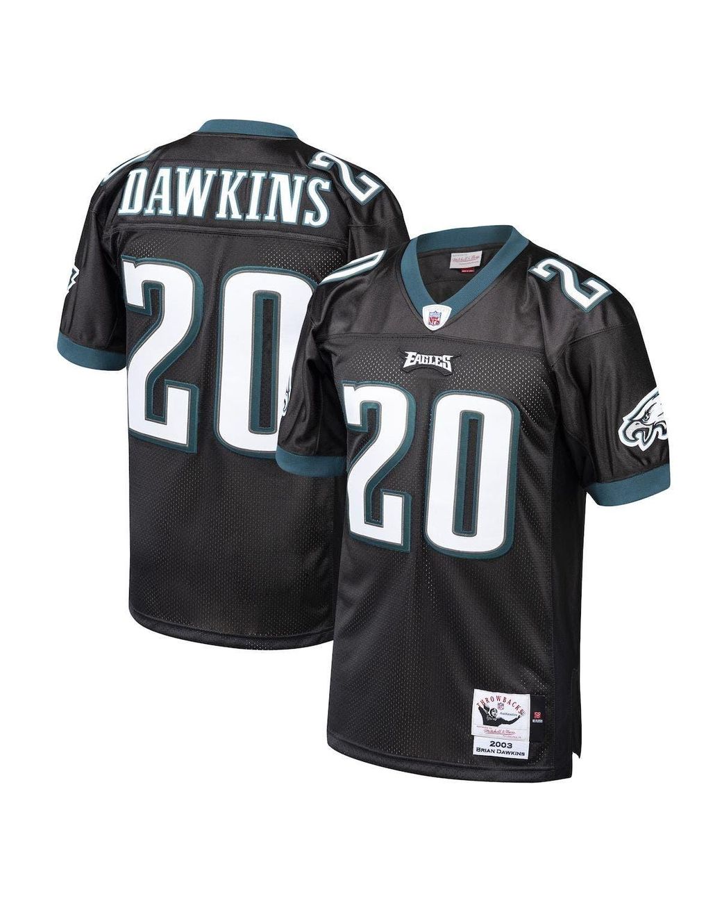 Men's Philadelphia Eagles Randall Cunningham Mitchell & Ness Black Retired  Player Name & Number Mesh Top