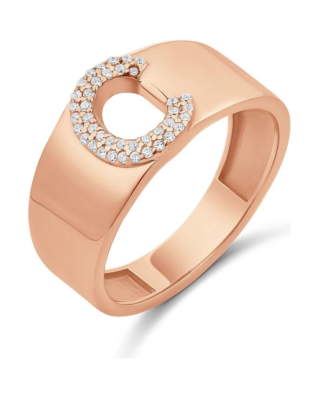 SHYMI Natural Pavé Signet Initial Ring