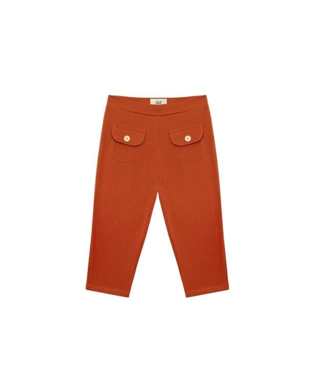 Oddli Orange Button Capris