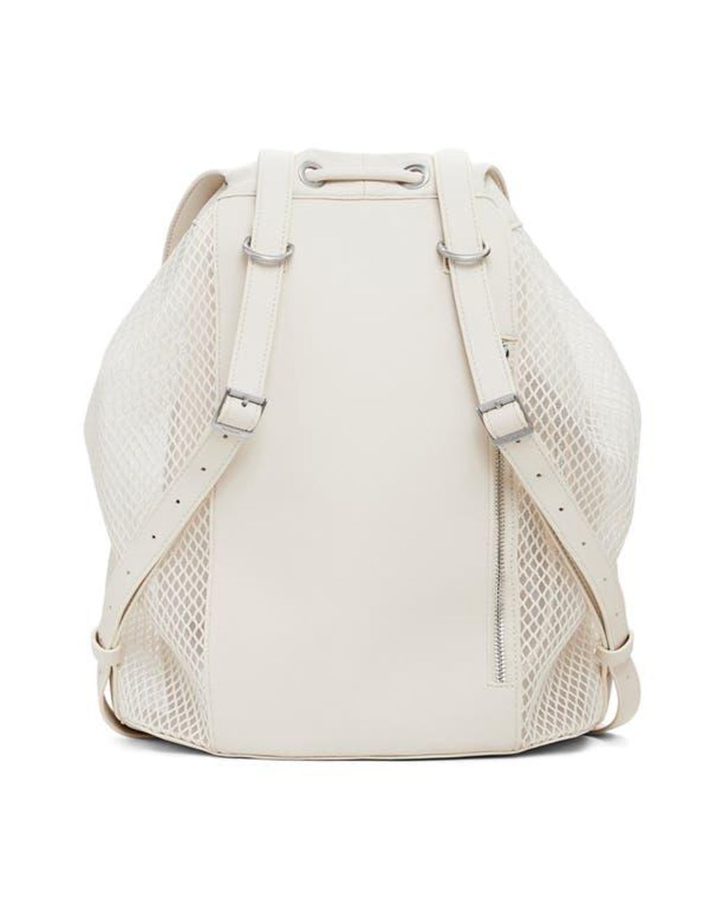 Desigual White Medium Fishnet Mesh Backpack