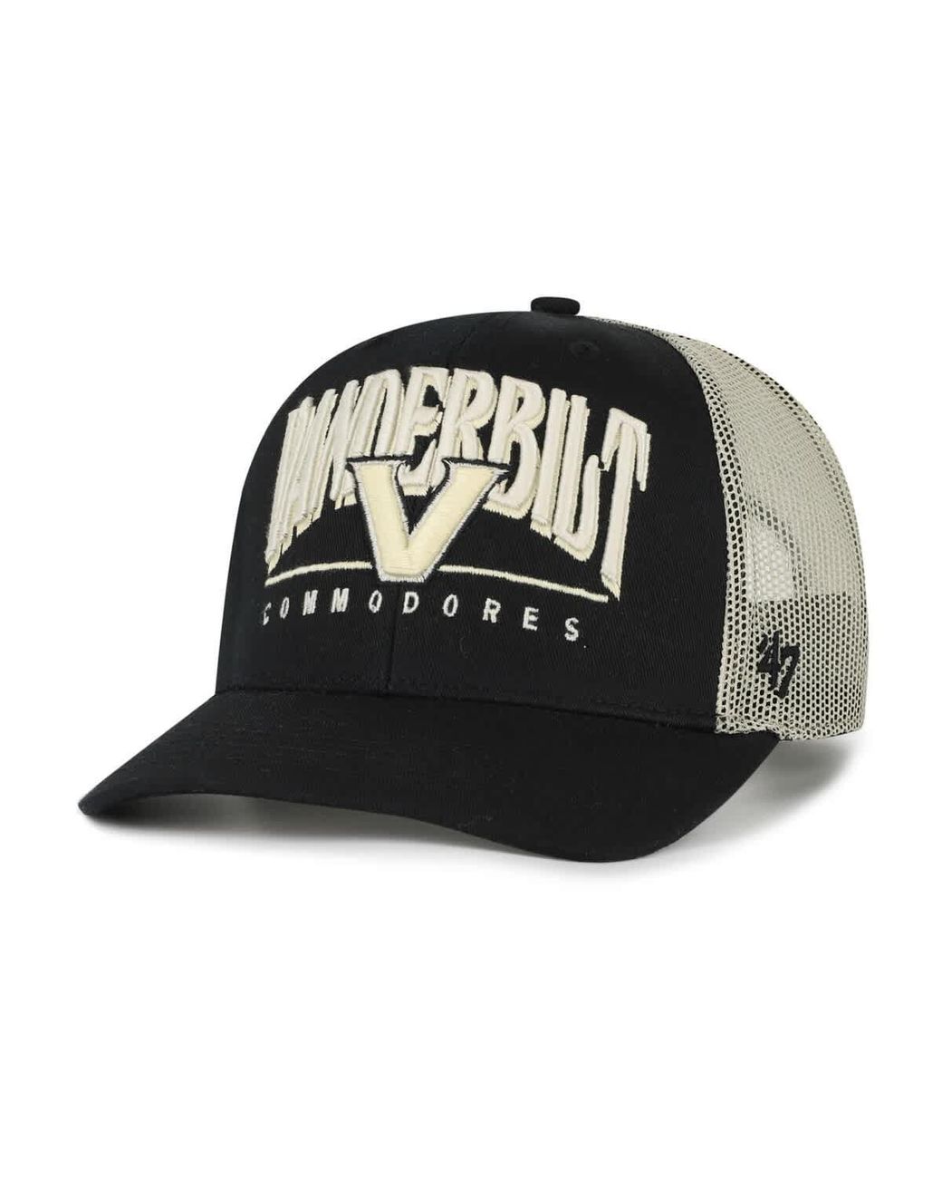 '47 Black Vanderbilt Commodores Arid Adjustable Trucker Hat for men