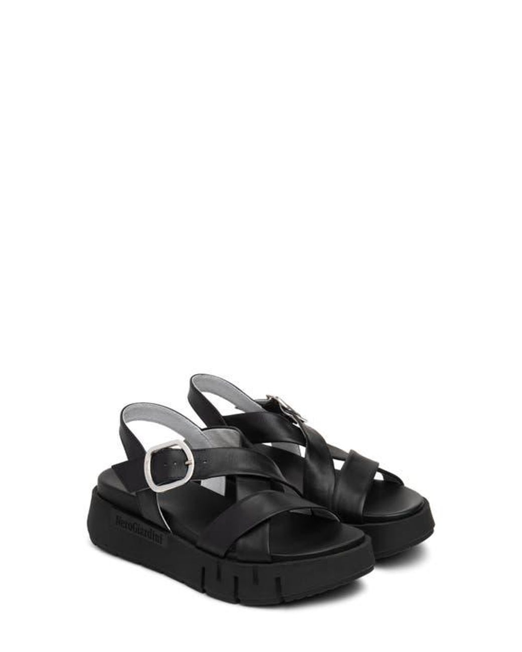 Nero Giardini Black Slingback Platform Sandal