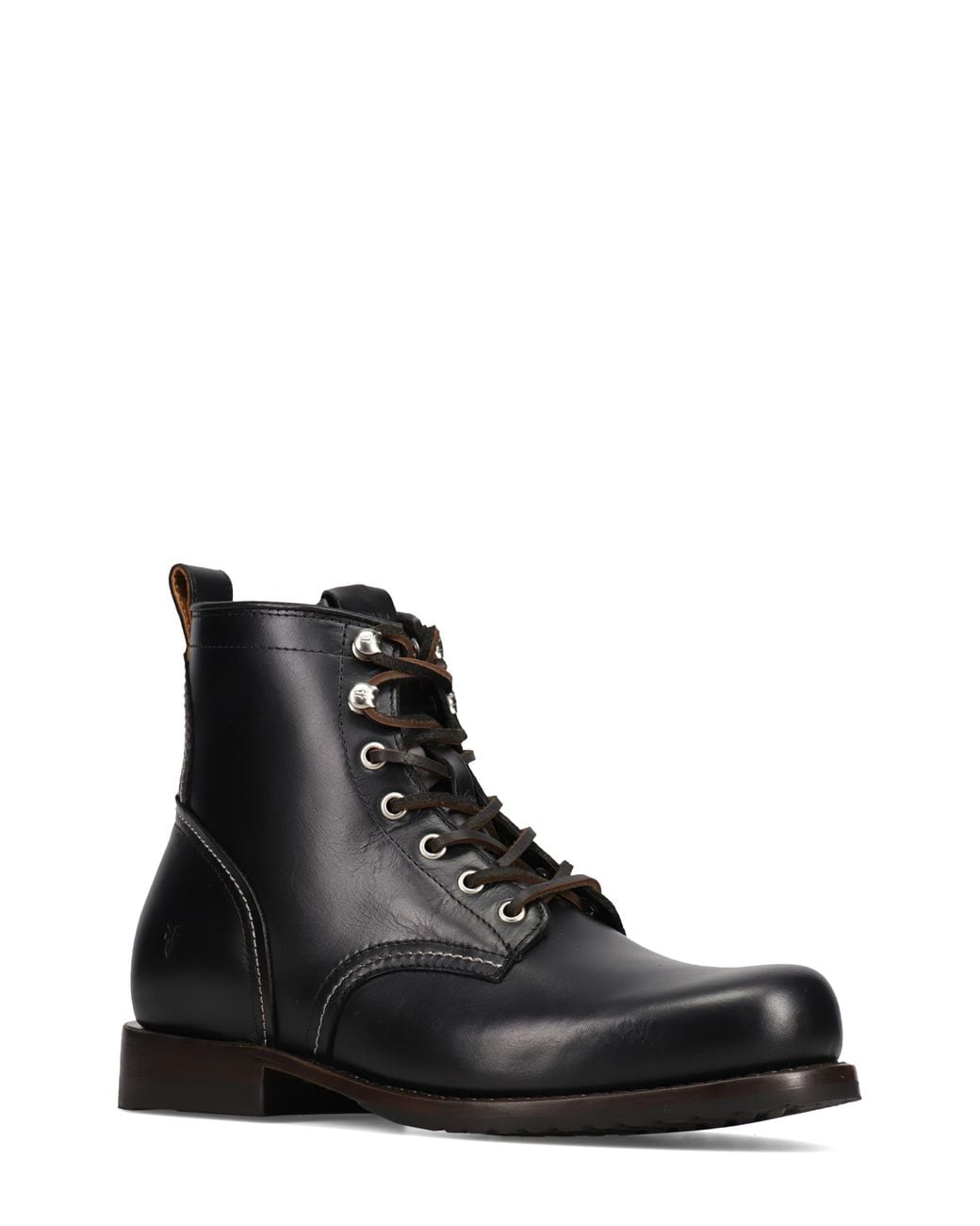 Frye Black Lace-Up Leather Ankle Boots for men
