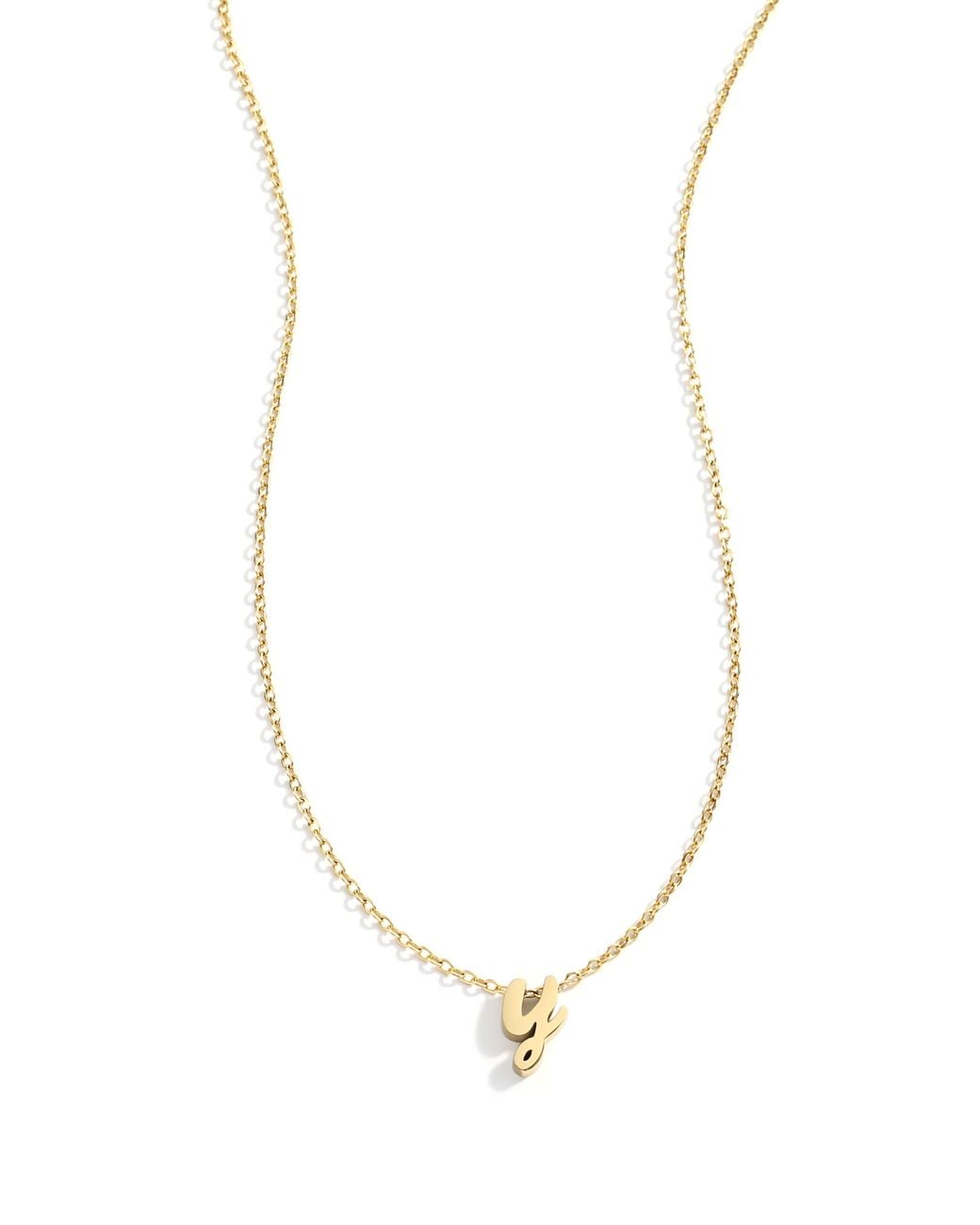 Mint & Lily White Tiny Script Initial Necklace