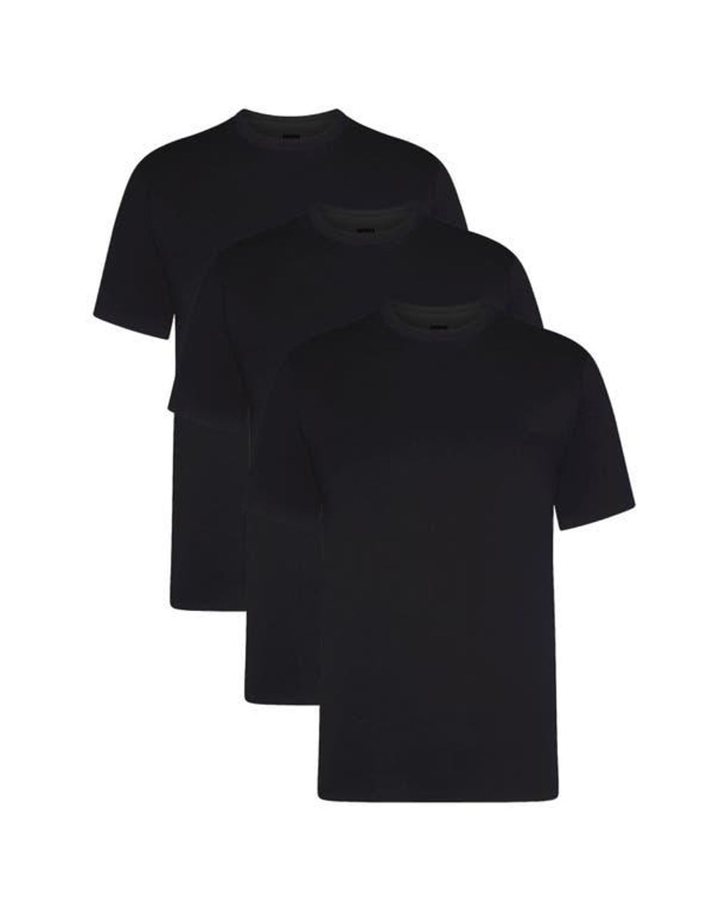 Skims Black Lightweight 3-Pack Cotton T-Shirts for men