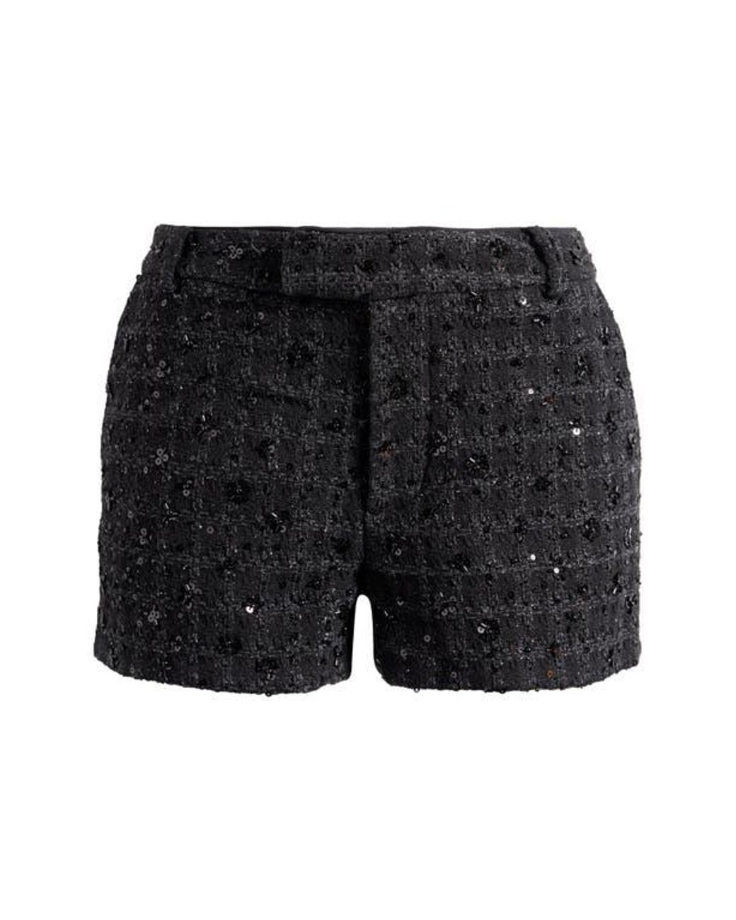 パンツ andwang Twinkle Tweed Shorts black Wayf X Sara Walker Andie Sequin Tweed Shorts in Black | Lyst