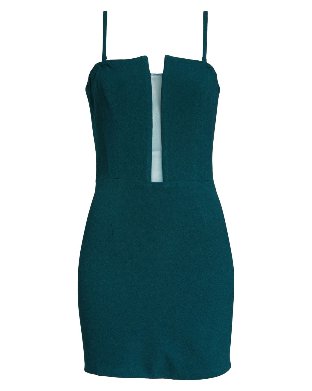 Dress the Population Chloe Illusion Inset Strapless Minidress in Green