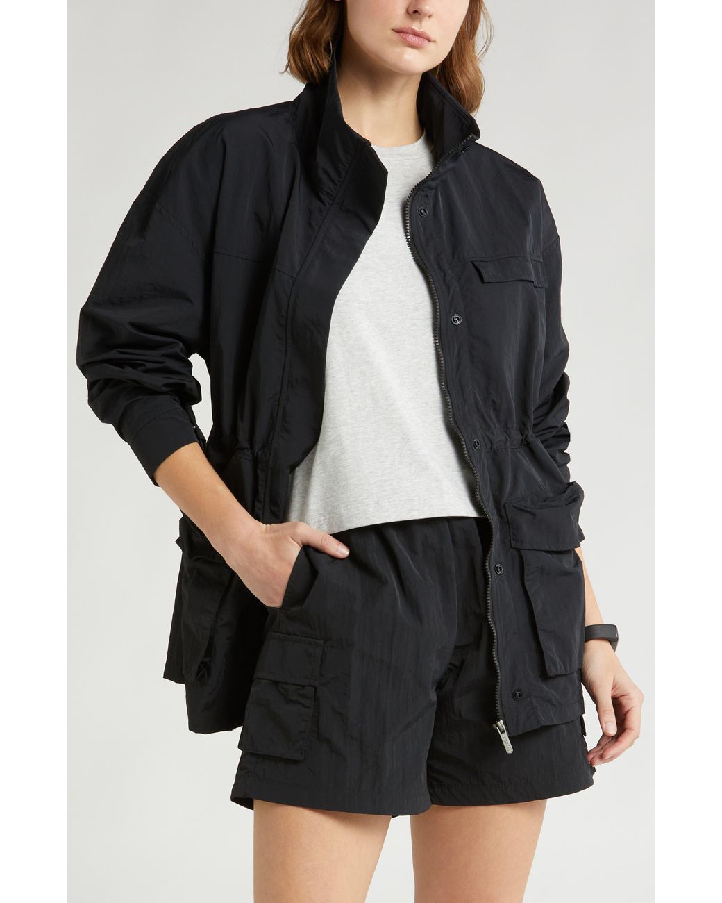 Zella Free Form Cargo Jacket in Black Lyst