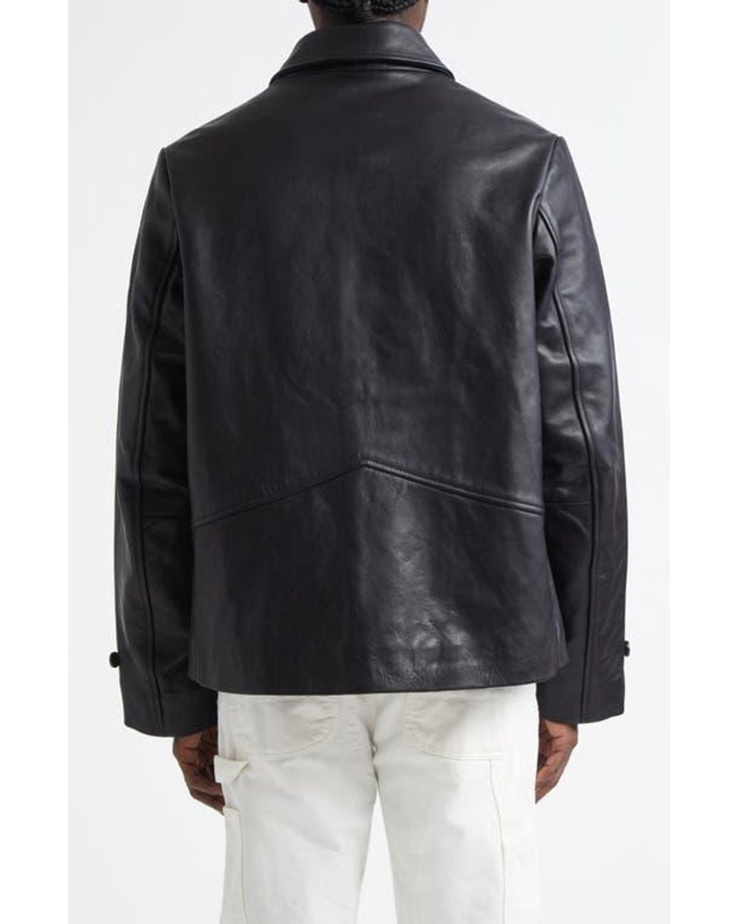 Bode Black Cropped Continental Coat for men