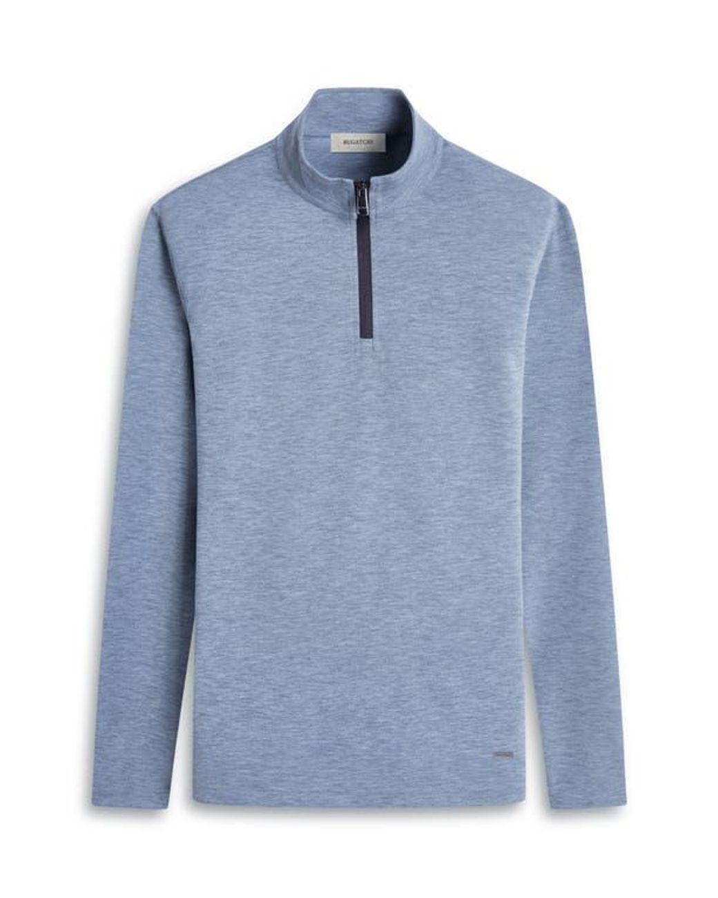 Bugatchi Blue Quarter Zip Performance Pullover for men