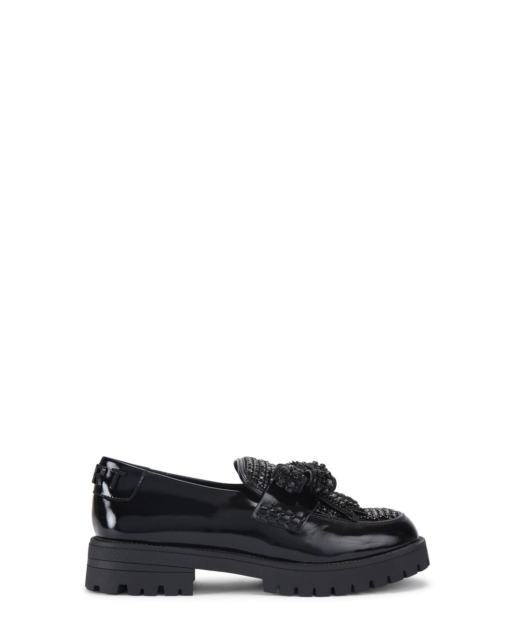 Kurt Geiger Black Crystal Bow Platform Loafer