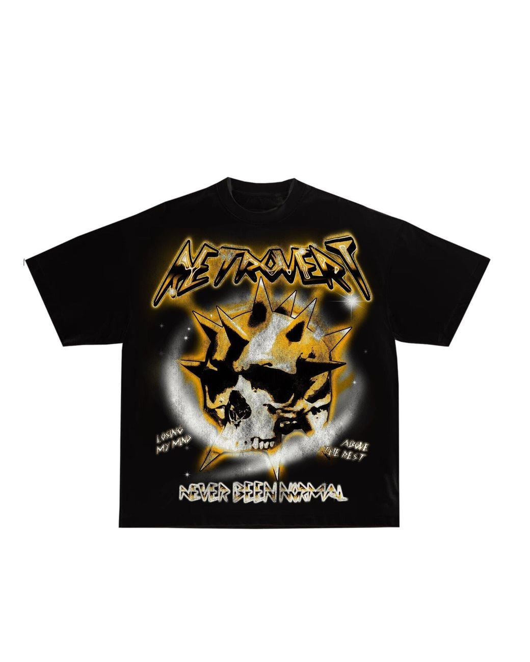 RETROVERT Black Skull Tee for men