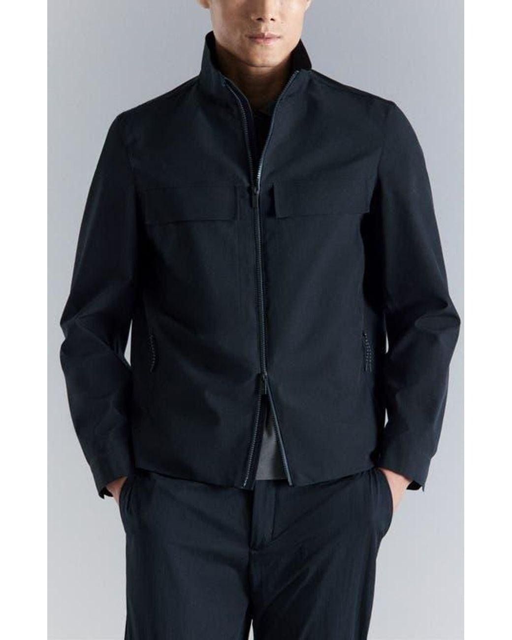 Mango Blue Water Repellent Jacket for men
