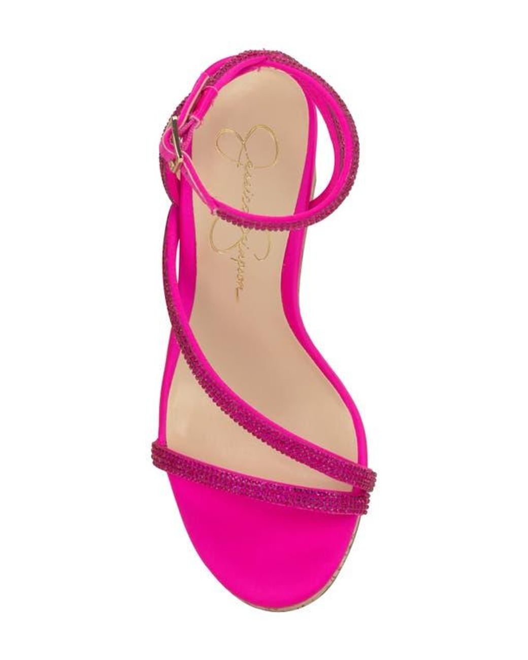 Jessica Simpson Tenley Ankle Strap Platform Wedge Sandal in Pink | Lyst