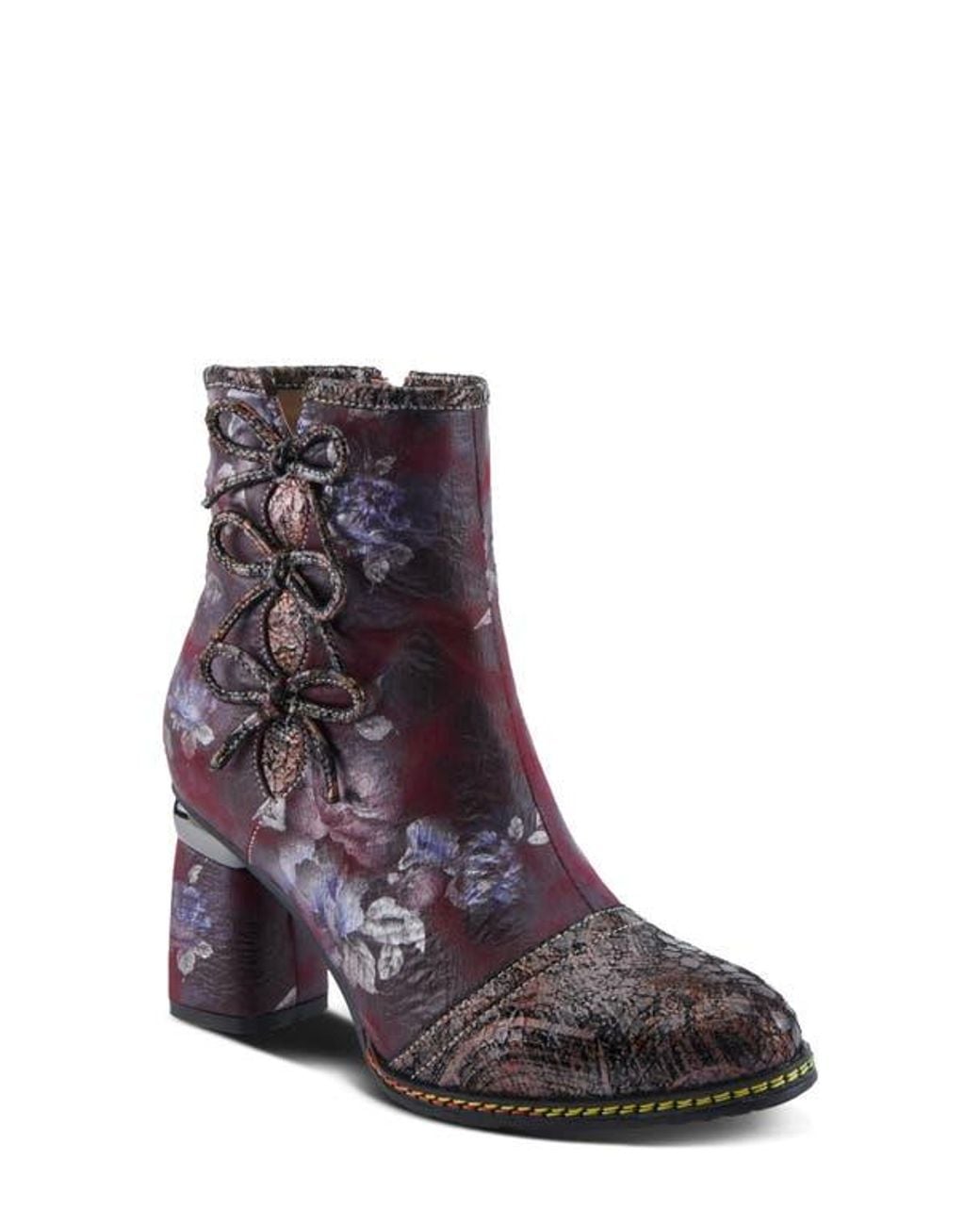 Spring Step Purple Carre Cap Toe Bootie
