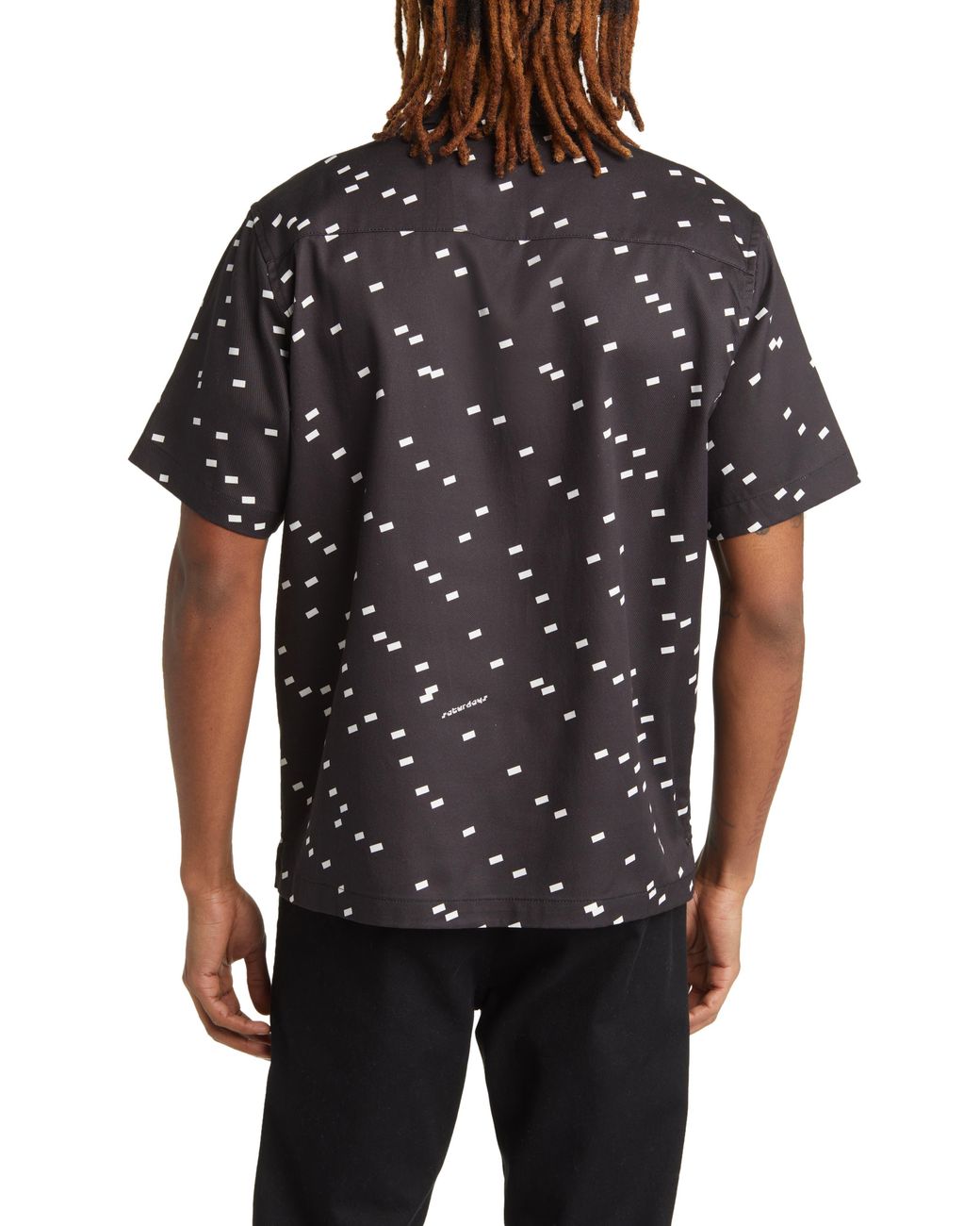 Saturdays NYC Canty Light Reflection Geo Print Short Sleeve